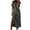 Gray, variant on VSSSJ Women's Casual Loose Striped Printed Tshirt Long Dresses Short Sleeve V Neck Side Split Swing Maxi Summer Beach Sun Dress