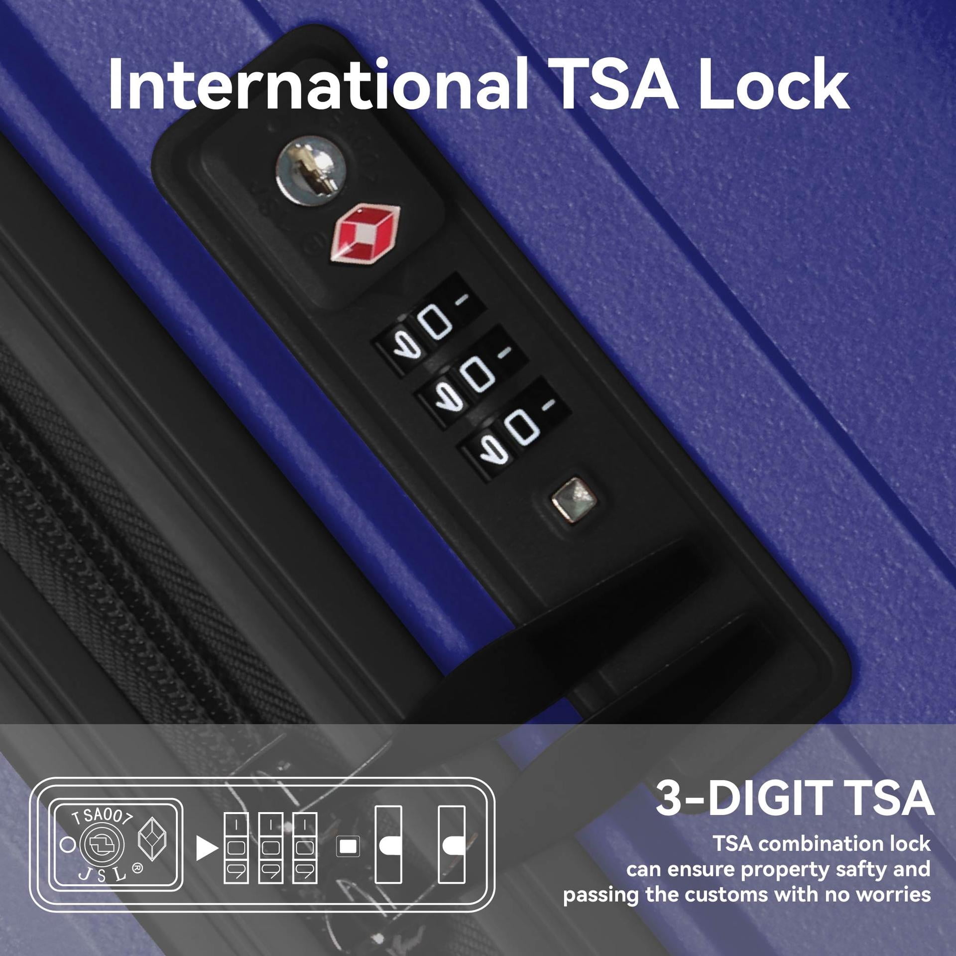 3-Piece Hardshell Spinner Luggage Set with TSA Lock, Durable PP Suitcase (20/24/28in)