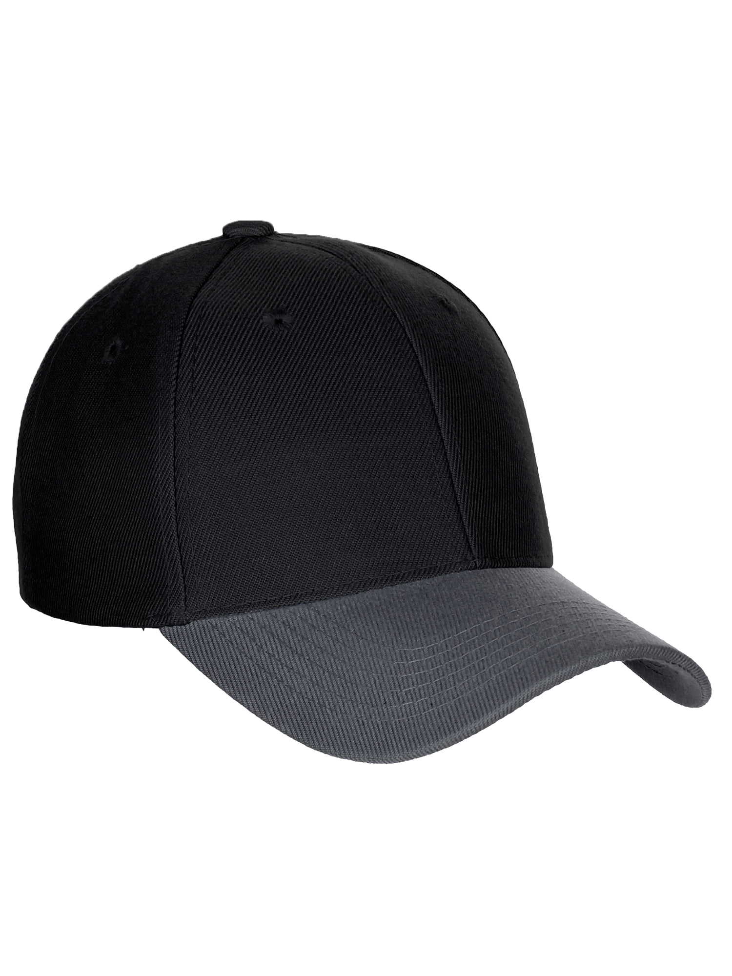 D&I Basic Baseball Cap Adjustable Closure Curved Visor Hat2 Tone Black/Dark Grey