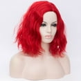 thumbnail image 4 of BERON Red Short Wigs Women Girls Curly Wavy Hair Wig 14" Body Bob Cosplay Party or Daily Use Wigs, 4 of 4