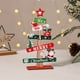 thumbnail image 4 of Centro de Mesa Navideño de Madera con Muñeco de Nieve y Papá Noel | Decoración Navideña | Decoración para Fiestas | 22 × 12 Cm | Madera Roja | 1 Unidad, 4 of 7