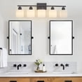 thumbnail image 3 of Miniyam 31.5 in 5 Light Black Vanity Light for Bathroom, Wall-Mounted Fixtures Over Mirror, E26, No Bulbs Included, 3 of 8