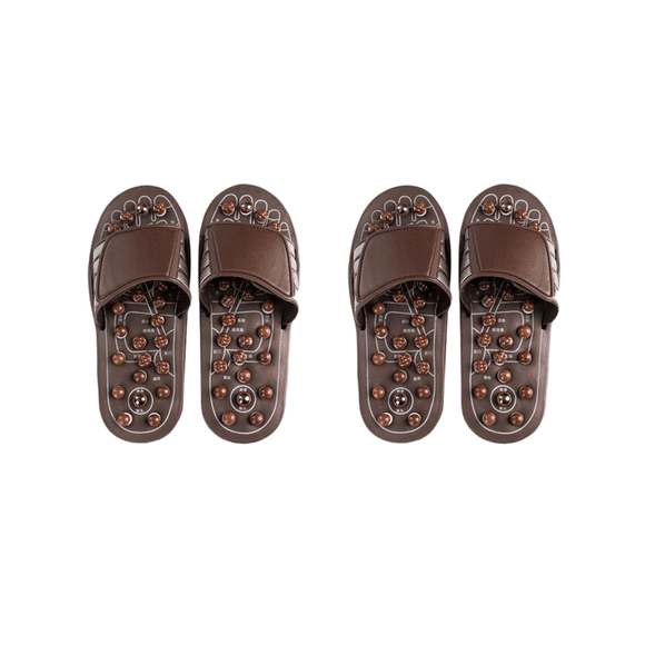 2X Acupressure Foot Massager Massage Slippers Shoes Reflexology Sandals Relief Plantar Fasciitis Arthritis S,2 pair * Massage Slipper,Brown