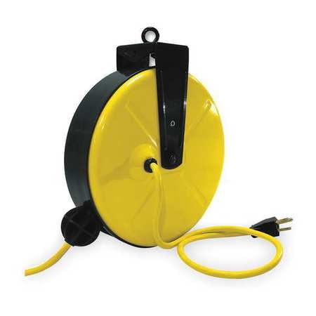 LUMAPRO Cord Reel,Single Outlet,16/3,30Ft,Yello 2YKT3