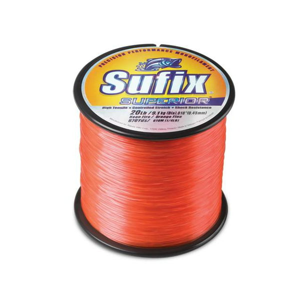 Sufix 1131784 12 lbs Superior Neon Fire for Fishing - 1100 yards 