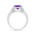 thumbnail image 2 of ANGARA Natural 3.15 Ct. Amethyst with Diamond Classic Ring in 14K White Gold for Women (Ring Size: 4.5), 2 of 10