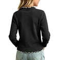 thumbnail image 6 of PureCasa Toddlers Baby Girls Basic Shirts Turtleneck T-Shirt Tops Cotton Lettuce Edge Trim Long Sleeve Cute Print Toddler Girl Clothes, 6 of 7