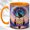 Orange, variant on Wolf Dreamcatcher Coffee Mug, Mountain Wolf Mug, Ceramic 11 oz
