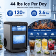 thumbnail image 3 of Friwest Nugget Ice Maker Countertop, 44lbs/24H Pebble Ice Maker Machine, Self-Cleaning Countertop Ice Makers with Ice Scoop, 8-10 Minute First Ice, 3 of 9