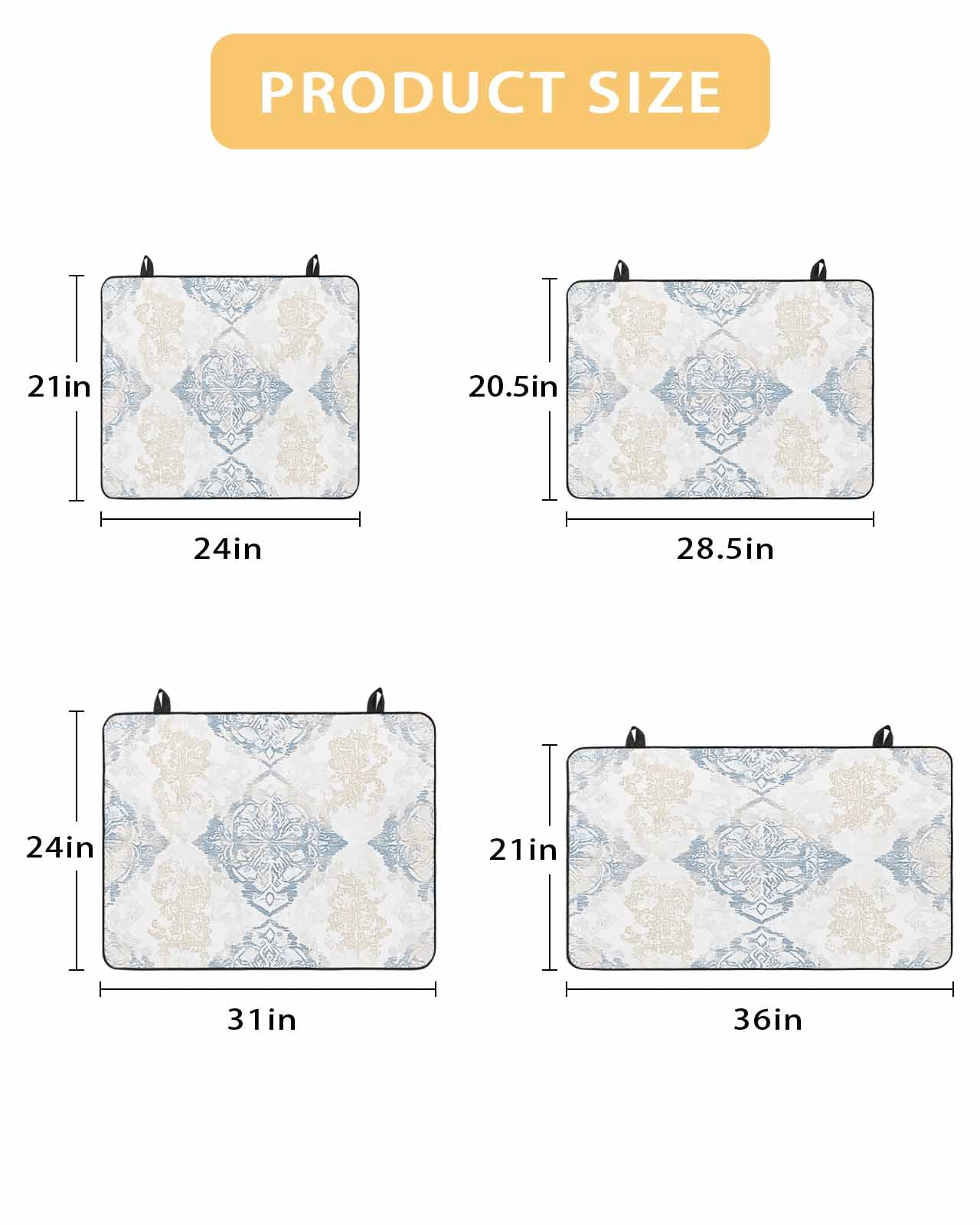nqOlkjepod Large Induction Cooktop Protector Mat 24"x21", Yellow Blue Abstract Stove Top Covers for Electric Stove, Vintage Floral Pattern Decorative Stove Burner Cover Mats, Glass Top Stove Cover