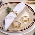 thumbnail image 4 of Napkin Rings Bismillah Set of 6, Metal Napkin Buckles Holder Table Decor for Wedding, Party, Christmas, Thanksgiving (Gold), 4 of 6