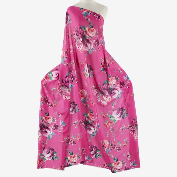 Zelouf Zs1810U-1 Print High Multi Chiffon  , Sewing, DIY, Crafts Fabric by the Yard, 337 Pink/green, 3 Yard