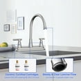 thumbnail image 3 of KINGTACK Two Handles Kitchen Faucet, 3 Hole or 4 Holel Faucet for Kitchen Sink, Brushed Nickel, 3 of 7