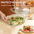 thumbnail image 6 of 2.8L Glass Casserole Dish with Lid, Ribbed Oval Baking Dish for Oven & Microwave, Clear Lead-Free Cookware, 6 of 13