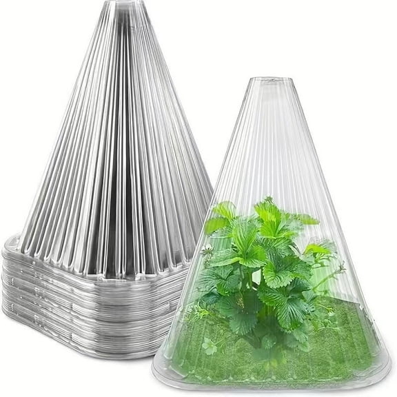 30pcs Gardening Greenhouse Plant Covers, Transparent Garden Cloches for Plants, Reusable Bell Plant Cover Plastic Small Plant Seedling Protector Bell Jar Cloches