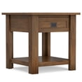 thumbnail image 5 of Simpli Home Monroe 22" Square Rustic Solid Wood End Table in Rustic Aged Brown, 5 of 9