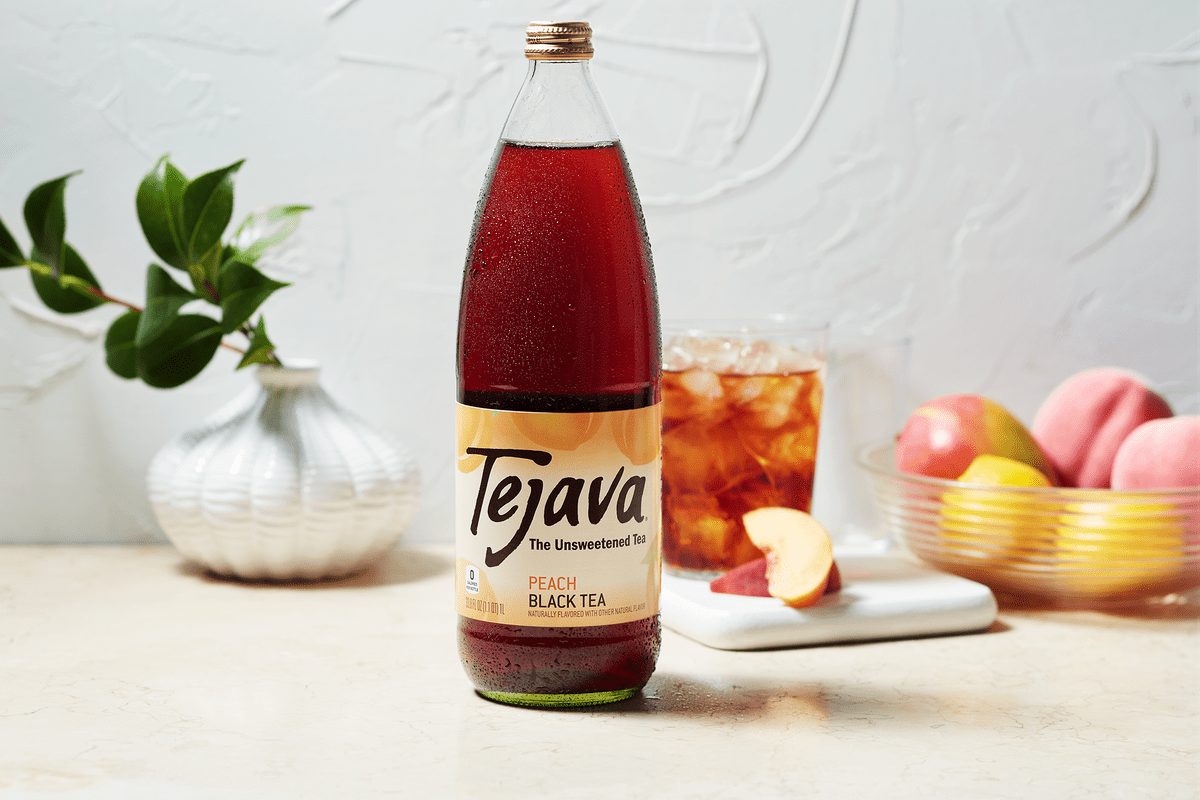 Tejava Peach Black Tea Unsweetened, 1 Liter