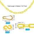 thumbnail image 2 of Uxcell 20Ft Plastic Safety Barrier Chain 6 S-Hooks and 6 Clips, Yellow, 2 of 5