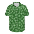 thumbnail image 4 of BLTIBY 2025 St. Patrick's Day Shirt for Men Button Down Irish Shamrock Printed Short Sleeve Lapel Shirts Casual Loose Fit Top Green 6 XL, 4 of 4