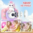 thumbnail image 3 of EagleStone Unicorn Kids Digital Camera, 1080P HD Video, 96MP Photo, Dual Lens, Selfie, Games, Frames, 32GB SD, Rechargeable, Pink, 3 of 6