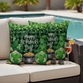 thumbnail image 4 of St. Patrick's Day Outdoor Waterproof Pillow Covers, Spring Lucky Shamrocks Green Gnomes Plaid Decorative Square Throw Pillowcase Sofa Cushion Sham for Patio/Couch/Chair, 16"x16" 2 Pack, 4 of 8