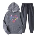 thumbnail image 1 of Ensemble de Vêtements de Sport Imprimés pour Femmes, Pantalon à Capuche, Manches Longues, 1 of 3
