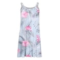 thumbnail image 7 of Women's Summer Mini Dress Crew Neck Sleeveless Print Dresses Casual Loose Comfy Holiday Beach Sundress (XXL, Light Blue), 7 of 7