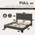 thumbnail image 7 of Einfach Full Bed Frame, Platform Bed Frame with Panel Upholstered Fabric Headboard, Dark Grey, 7 of 7