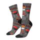 thumbnail image 1 of Fotbe BBQ Icons Calcetas Largas con Estampado para Hombre y Mujer – Calcetas de Compresión Transpirables y Elásticas, Viajar y Uso Diario Talla 5-11, 1 of 6
