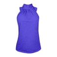 thumbnail image 5 of Duoif Womens Tank Tops, High Neck Sleeveless Top, Loose Fit Beach Vacation Shirt Womens Shirts Blue S, 5 of 7