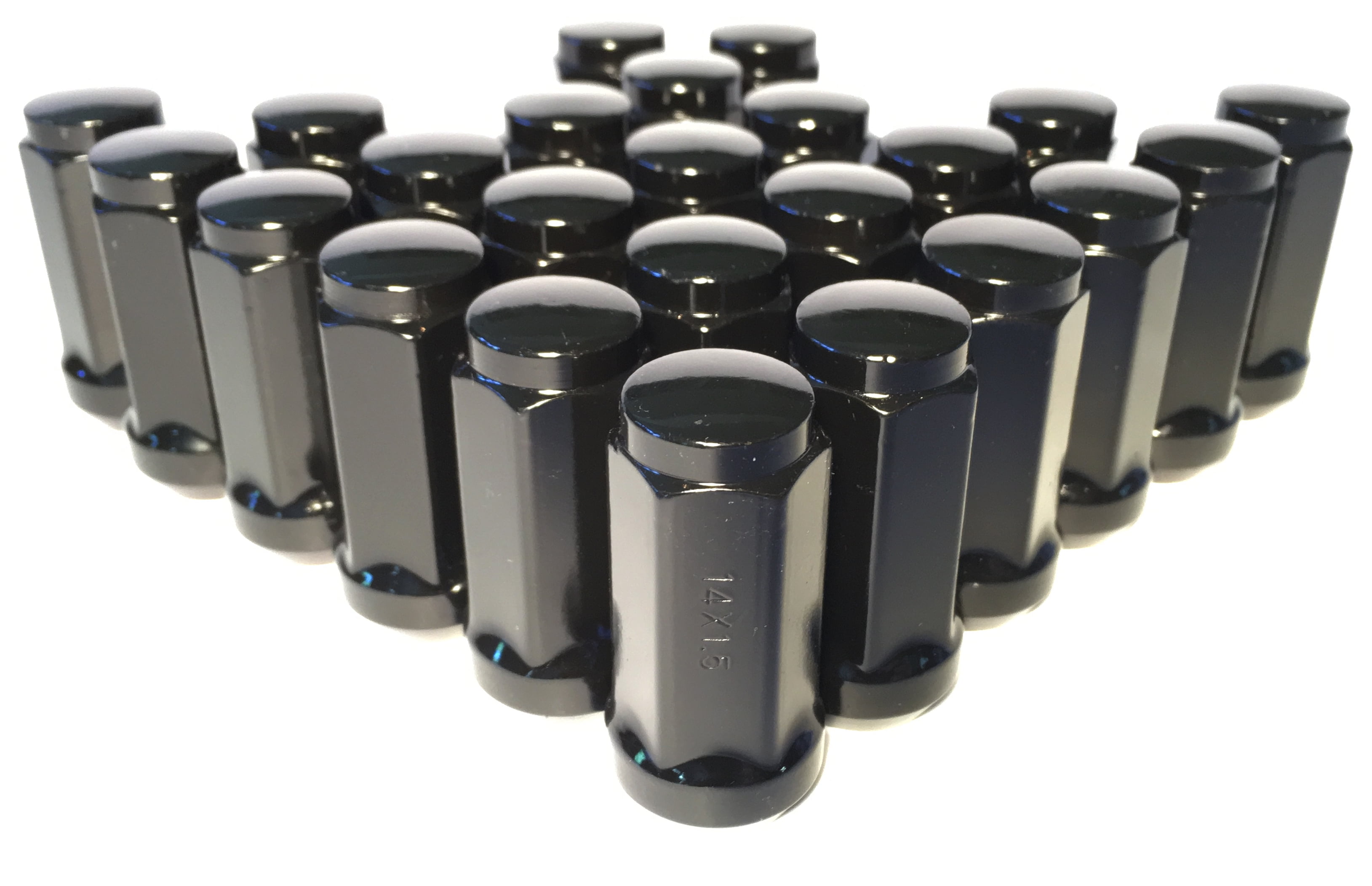 24 Black Long Lug Nuts 14X1.5 Chevy Silverado Tahoe GMC Yukon Sierra 1.