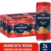 Sanpellegrino Italian Sparkling Drink Aranciata Rossa, Orange and Blood Orange, 24 Pack Cans