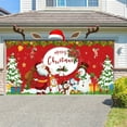 thumbnail image 5 of Christmas Garage Door Cover, 157*70Inch Large Outdoor Holiday Decor with Santa Snowflake Print, Polyester Background for Party(A), 5 of 6