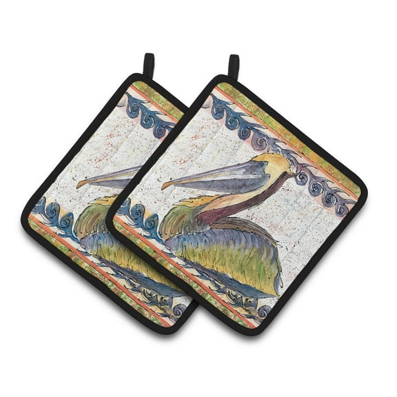 Carolines Treasures 8057PTHD Pelican Pair of Pot Holders, 7.5HX7.5W, multicolor