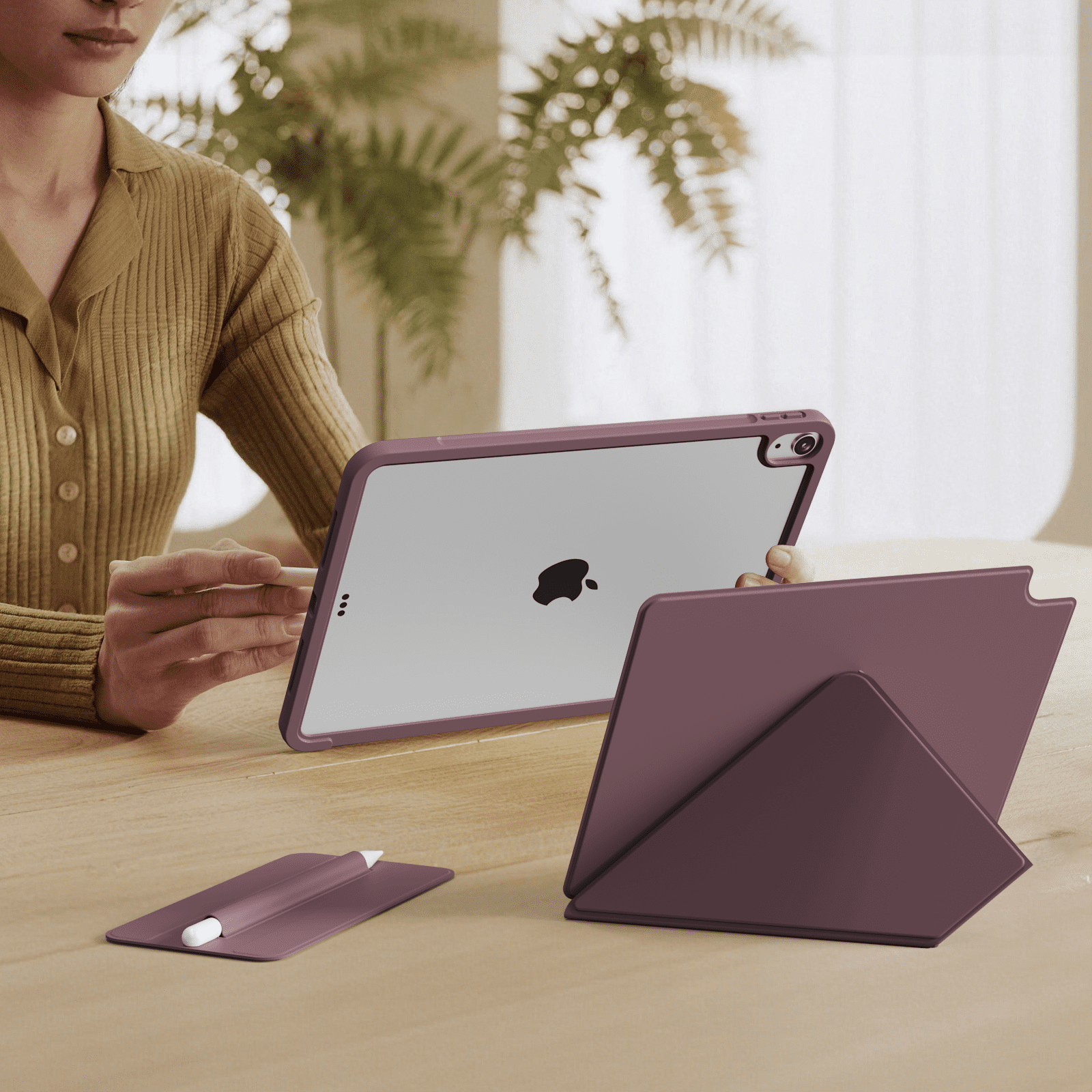 DWPSG Case for iPad (A16) 11th Generation 11 Inch 2025, iPad 10th Generation 10.9 inch 2022 with Pencil Holder, Magnetic attraction New Multi-Fold Protective Tablet Cover,Purple