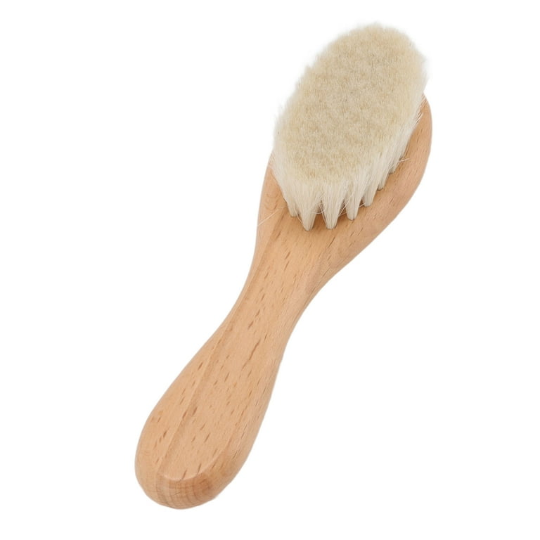 Baby Hair Wool Brush, Beard Brush Skin Friendly Ergonomic Handle Composite  Wood For Barber Shop