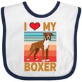 thumbnail image 3 of Inktastic Boxer Dog Retro Boys or Girls Baby Bib, 3 of 4