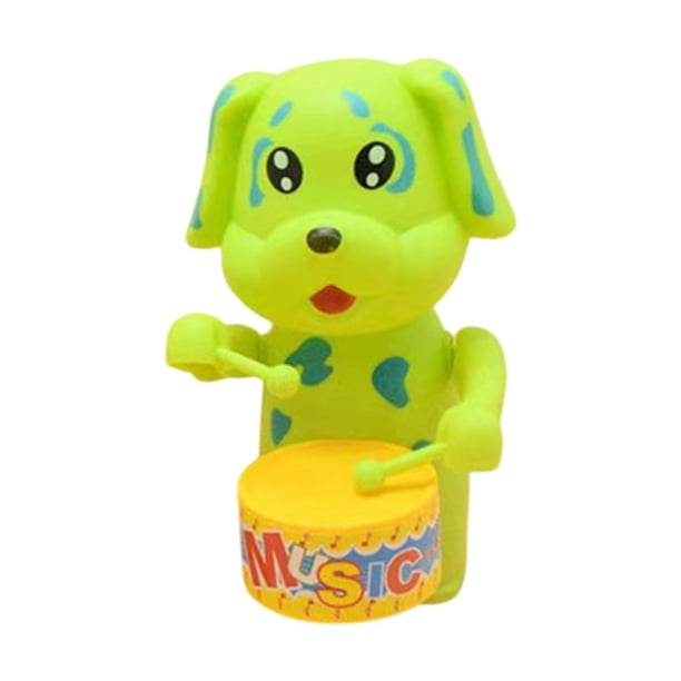 Juguete de tambor con forma de animal, juguete de tambor con forma de animal para niños, divertido y realista con mecanismo de relojería. Perro