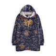 thumbnail image 1 of Sudadera con capucha Harry Potter para niñas, azul marino, logo de Hogwarts, forro de sherpa, 1 of 7
