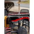 thumbnail image 5 of Outdoor Tablecloth with Umbrella Hole for Patio/Picnic/Party/Camping, Red Black Stripes Waterproof Table Cloth Square Cover Washable, Modern Gradient Abstract Lines Art (60"x 60"), 5 of 8