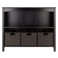 thumbnail image 2 of Winsome Terrace 4-Piece Wide Shelf with 3 Foldable Woven Baskets, Walnut & Chocolate, 2 of 8