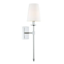 Kira Home Torche 20" Wall Sconce/Wall Light   Linen Shade, Chrome Finish