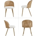 thumbnail image 6 of COSMOS Bohemian Modern Rattan Dining Chair Set of 2, Brown Wicker with Beige Cushion, Indoor Boho Kitchen Seating, 6 of 10