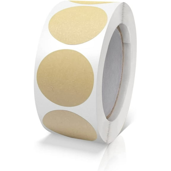 Round Stickers Kraft 1 Inch Circle Labels Colour Coding Dot Vinyl Floor Sticker Waterproof Removable Roll of 500