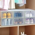 thumbnail image 4 of Yinreli Shoe Holder Transparent Lightweight PP Clear Plastic Stackable Shoe Organizer for Home, 4 of 8