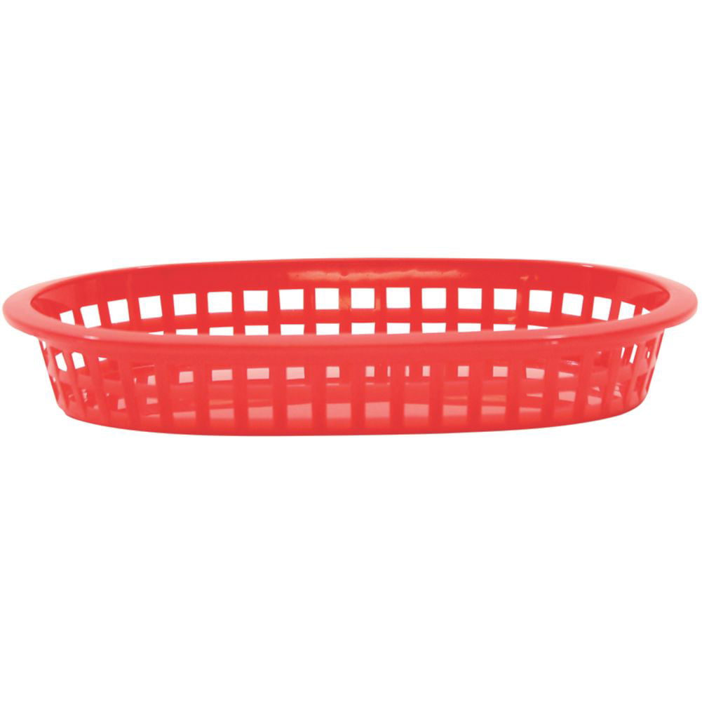 Restaurant Commercial Oval Table or Fast Food Serving Baskets 72 ct Red 
