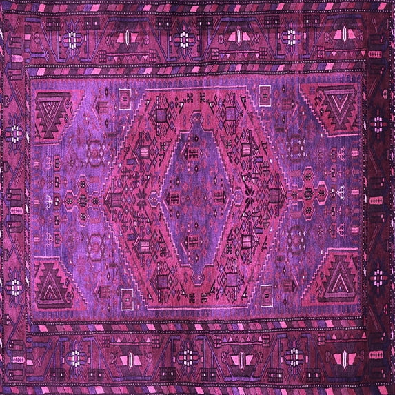 Ahgly Company Indoor Square Persian Purple Traditional Area Rugs, 8' Square
