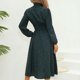 thumbnail image 4 of Gibobby Vestidos de suéter anchos Vestido con cintura elástica y estampado integral con cuello simulado y manga larga para mujer(A,G), 4 of 5
