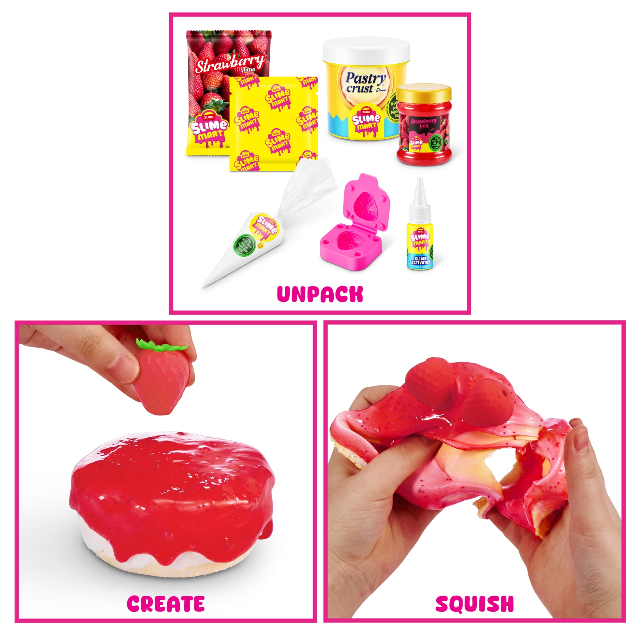 Slime Mart Small Bag Strawberry Cheesecake Pretend Play Food Themed DIY Slime Craft Toys by ZURU