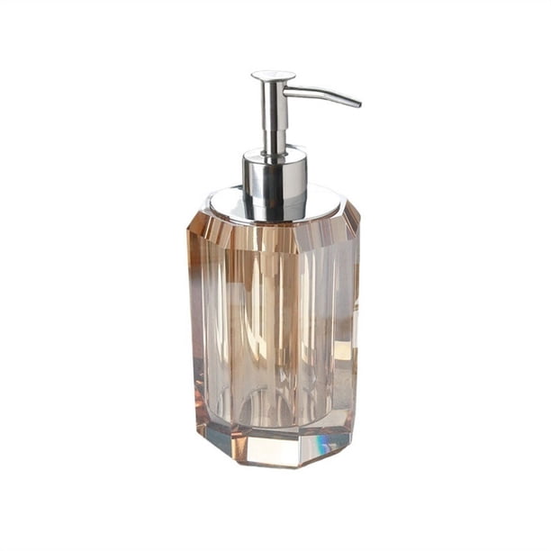 Dispensador de jabón líquido de alta gama for loción, champú y gel de baño, botella vacía, dispensador de jabón de lujo con luz de cristal